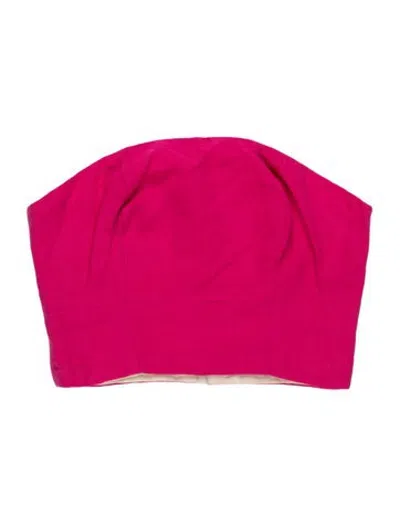 Pre-owned Just Bee Queen Linen Strapless Crop Top In Pink
