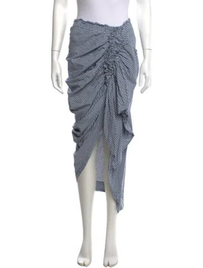 Pre-owned Just Bee Queen Plaid Print Long Skirt In Blue