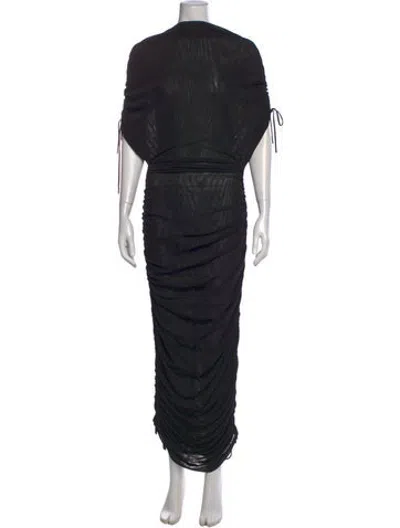 Pre-owned Just Bee Queen V-neck Long Dress In Black