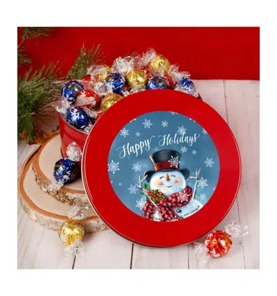 Just Candy Christmas Chocolate Tin With Lindt Truffles, 35 Pieces In Assorted Pre-pack