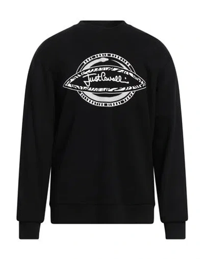 Just Cavalli Man Sweatshirt Black Size M Cotton