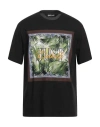 Just Cavalli Man T-shirt Black Size Xxl Cotton