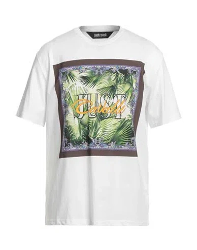 Just Cavalli Man T-shirt White Size Xxl Cotton In White