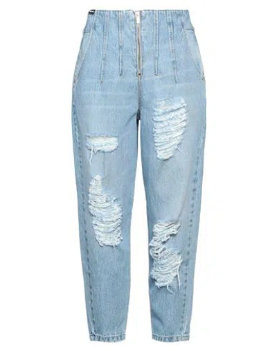 Just Cavalli Woman Denim Pants Blue Size 26 Cotton