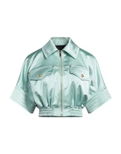 Just Cavalli Woman Jacket Light Green Size 4 Polyester