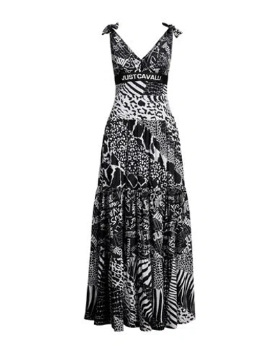 Just Cavalli Woman Maxi Dress Black Size 10 Cotton