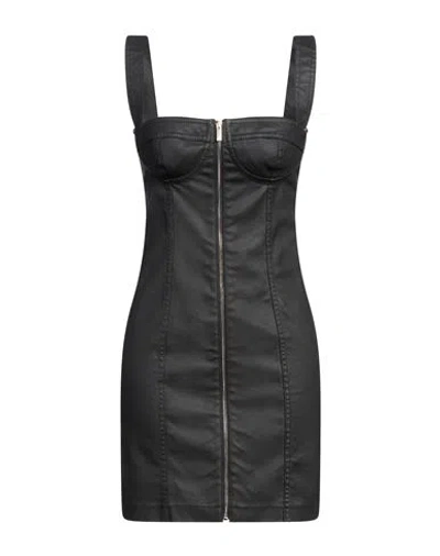 Just Cavalli Woman Mini Dress Black Size 4 Cotton, Elastane