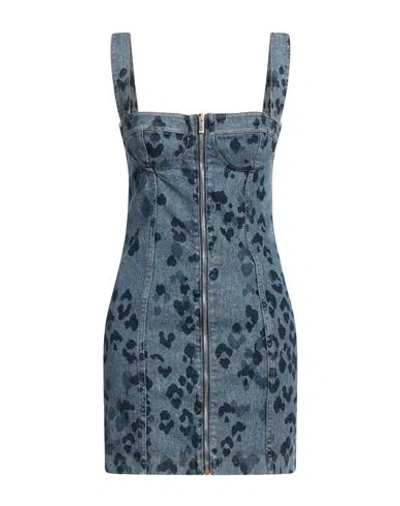 Just Cavalli Woman Mini Dress Blue Size 4 Cotton, Elastane