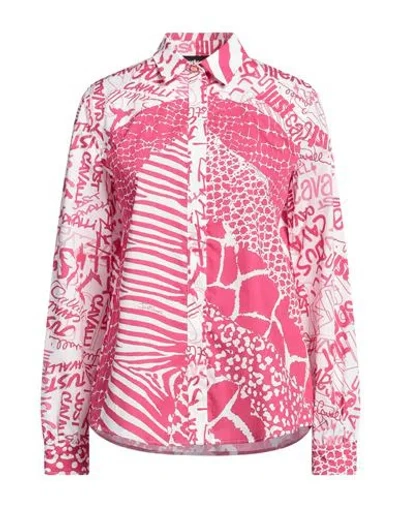 Just Cavalli Woman Shirt Fuchsia Size 4 Cotton In Pink