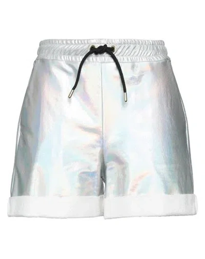 Just Cavalli Woman Shorts & Bermuda Shorts Silver Size S Cotton, Polyester
