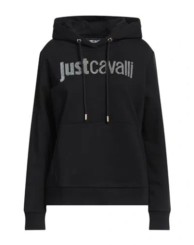 Just Cavalli Woman Sweatshirt Black Size L Cotton, Elastane