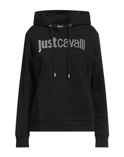 Just Cavalli Woman Sweatshirt Black Size M Cotton, Elastane