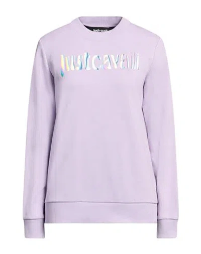 Just Cavalli Woman Sweatshirt Lilac Size S Cotton, Elastane In Purple