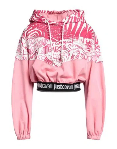 Just Cavalli Woman Sweatshirt Pink Size S Cotton