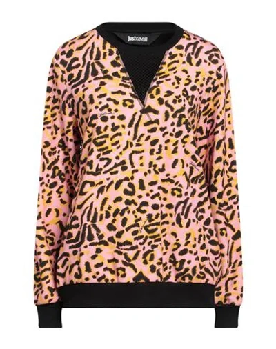 Just Cavalli Woman Sweatshirt Pink Size S Cotton, Polyester, Elastane