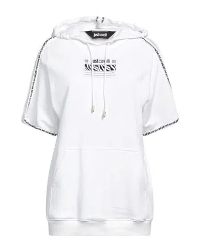 Just Cavalli Woman Sweatshirt White Size S Cotton, Polyester, Elastane