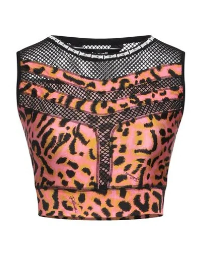 Just Cavalli Woman Top Pink Size 4 Polyester, Elastane