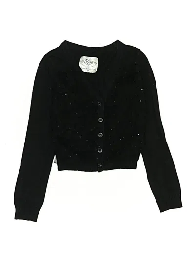 Pre-owned Justice Kids' Cardigan Sweater In Black