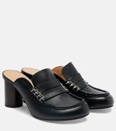 Jw Anderson 75 Leather Mules In Black