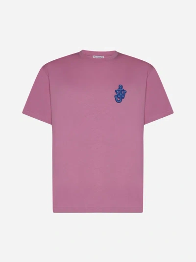 Jw Anderson Anchor-patch Cotton T-shirt In Pink