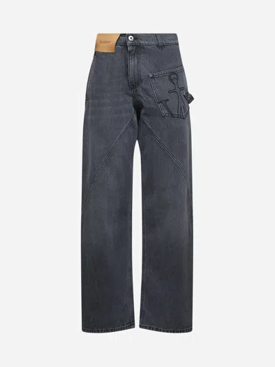 Jw Anderson Black Twisted Leg Workwear Jeans