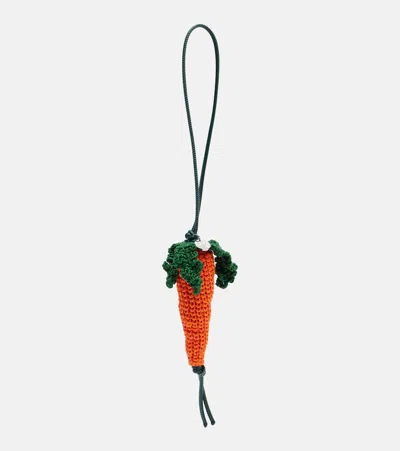 Jw Anderson Carrot Knitted Bag Charm In Multi