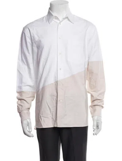 Pre-owned Jw Anderson Colorblock Pattern Long Sleeve Shirt In Neutrals
