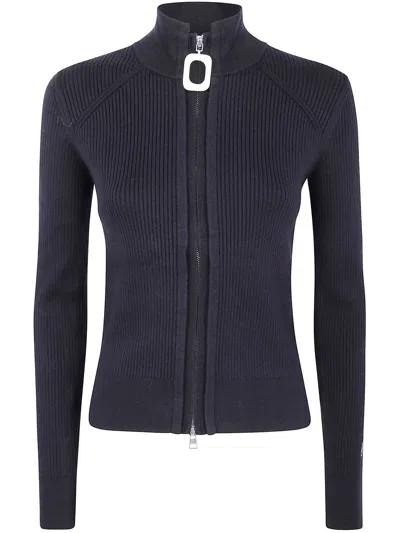 Jw Anderson Fitted Zip Up Cardigan In Black