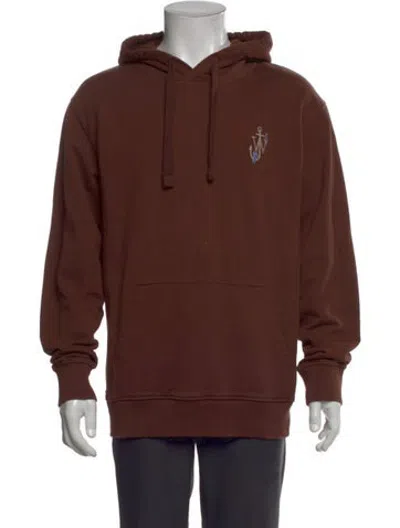 Pre-owned Jw Anderson Graphic Print Crew Neck Hoodie In Brown