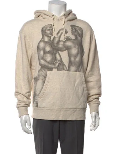 Pre-owned Jw Anderson Graphic Print Crew Neck Hoodie In Neutrals