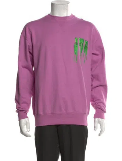 Pre-owned Jw Anderson Graphic Print Crew Neck Sweatshirt In Purple