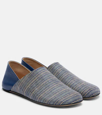 Jw Anderson Leather-trimmed Slip-on Shoes In Blue