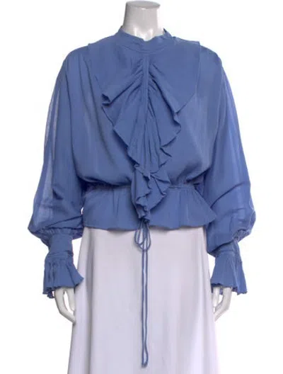 Pre-owned Jw Anderson Long Sleeve Blouse In Blue