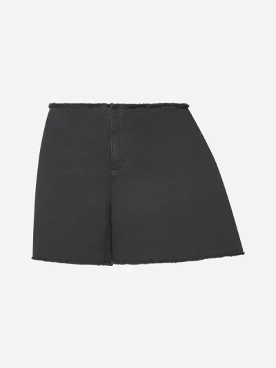 Jw Anderson Side Panel Cotton Shorts In Grey