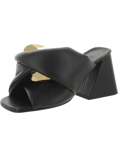 Jw Anderson Womens Leather Twist Mule Sandals In Black