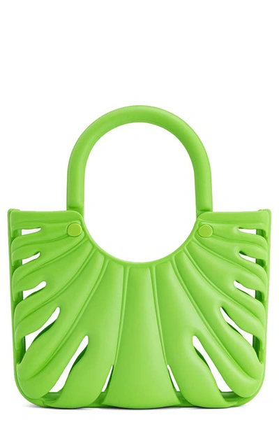 Jw Pei Faye Leaf Beach Top Handle Bag In Neon Green