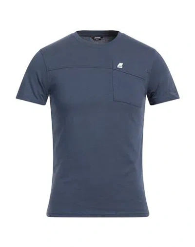 K-way Rosin Man T-shirt Navy Blue Size S Cotton In Navy Blue