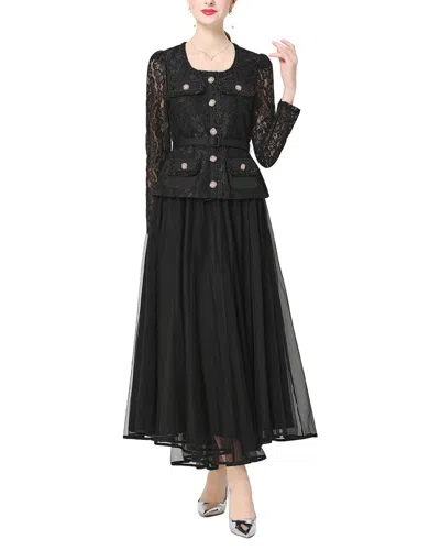 Kaimilan 2pc Shirt & Skirt Set In Black