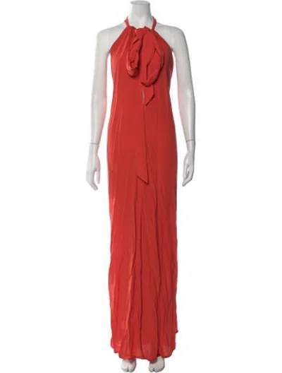 Pre-owned Kalita Silk Long Dress W/ Tags In Orange
