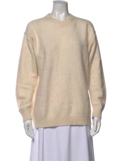 Pre-owned Kallmeyer Cashmere V-neck Sweater In Neutrals