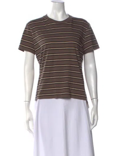 Pre-owned Kallmeyer Striped Crew Neck T-shirt In Brown