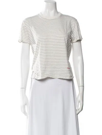 Pre-owned Kallmeyer Striped Crew Neck T-shirt In White