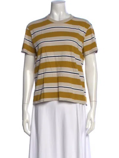 Pre-owned Kallmeyer Striped Crew Neck T-shirt In Yellow