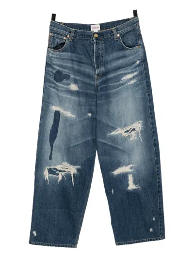 Kamiya Distressed Denim Jeans In Blue
