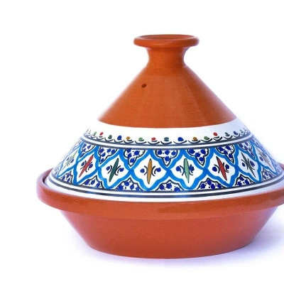 Kamsah Medium Cooking & Serving Tagine Pot, Signature Mediterranean Turquoise In Multi