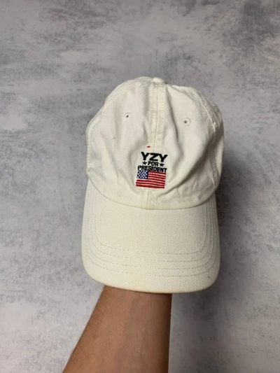 Pre-owned Kanye West Yzy For President Funny Cap In White