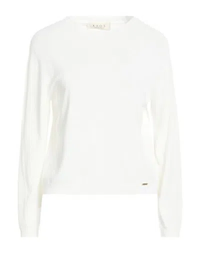 Kaos Woman Sweater White Size Xs Viscose, Polyamide In Multi
