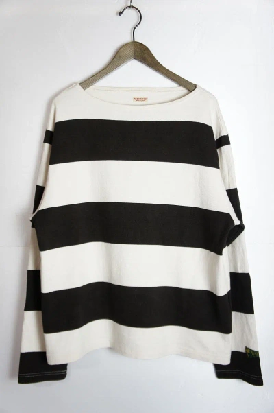 Pre-owned Kapital Black And White Striped Long Sleeve