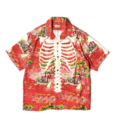 Pre-owned Kapital Bone Aloha Shirts Size 5 In Red