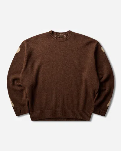 Kapital Men S 5g Wool Bone Crewneck Sweater In Brown